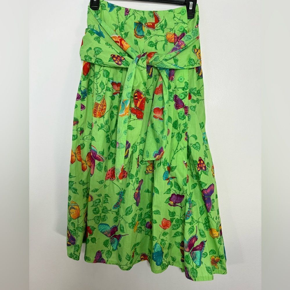 Chamara green butterfly print skirt